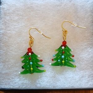 Festive Christmas Tree Earrings